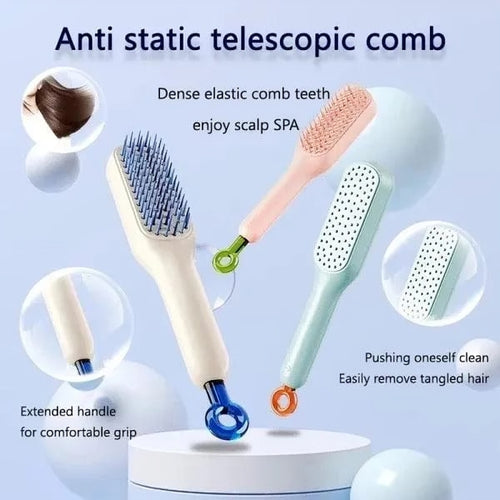 Anti Static Telescopic Hair Comb Detangling Scalp Massage Brush