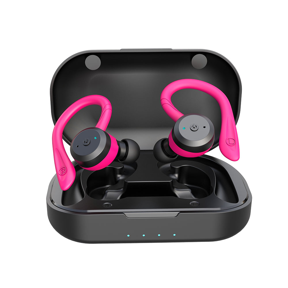 20-Hour Playtime IPX7 Waterproof Bluetooth Earbuds – Dual Wear Sport TWS Wireless Headset with Stereo Sound