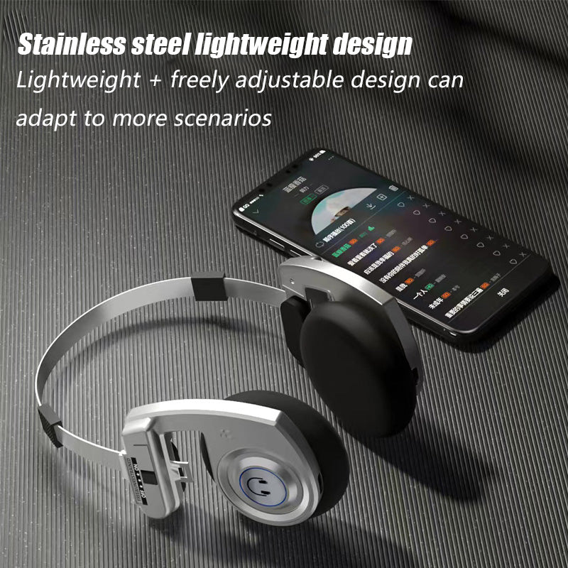 Retro Wireless Bluetooth Headphones with Mic – Foldable HiFi Stereo Sound & Noise Cancelling Headset for Music & Gaming