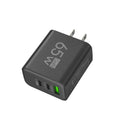 65W GaN Fast Charger EU Plug – Dual USB-C & USB-A 3-in-1 Wall Adapter for Laptops, Smartphones, & Power Banks