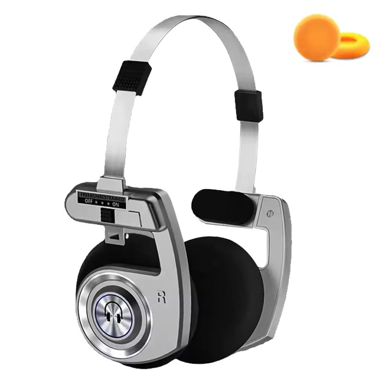 Retro Wireless Bluetooth Headphones with Mic – Foldable HiFi Stereo Sound & Noise Cancelling Headset for Music & Gaming