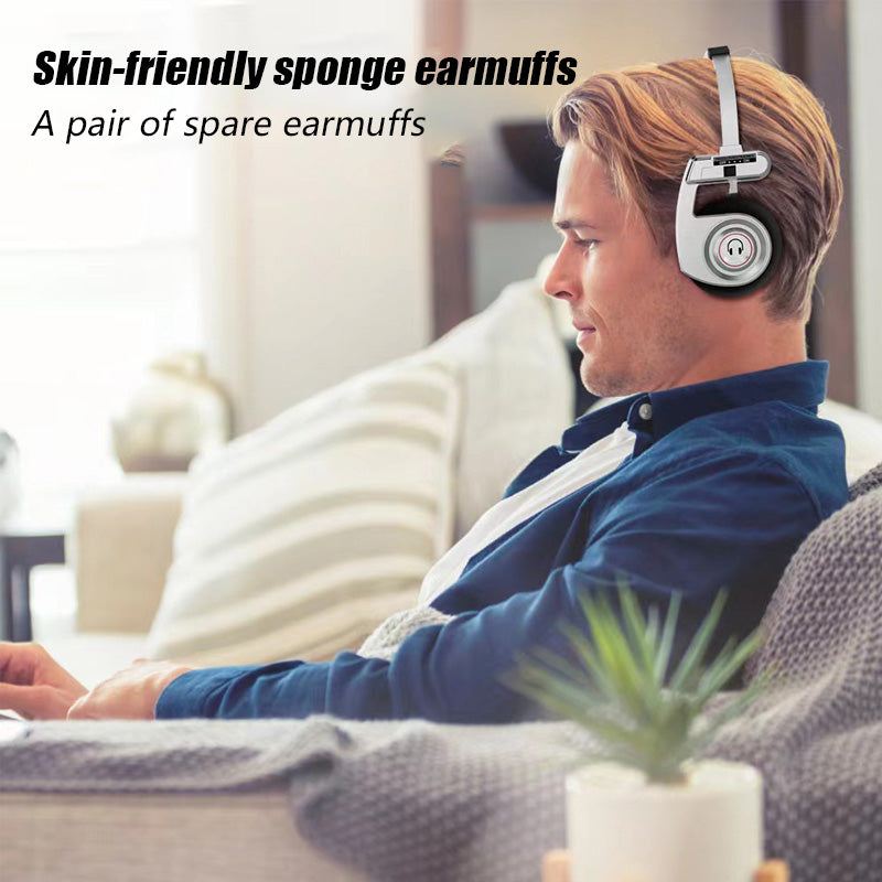 Retro Wireless Bluetooth Headphones with Mic – Foldable HiFi Stereo Sound & Noise Cancelling Headset for Music & Gaming