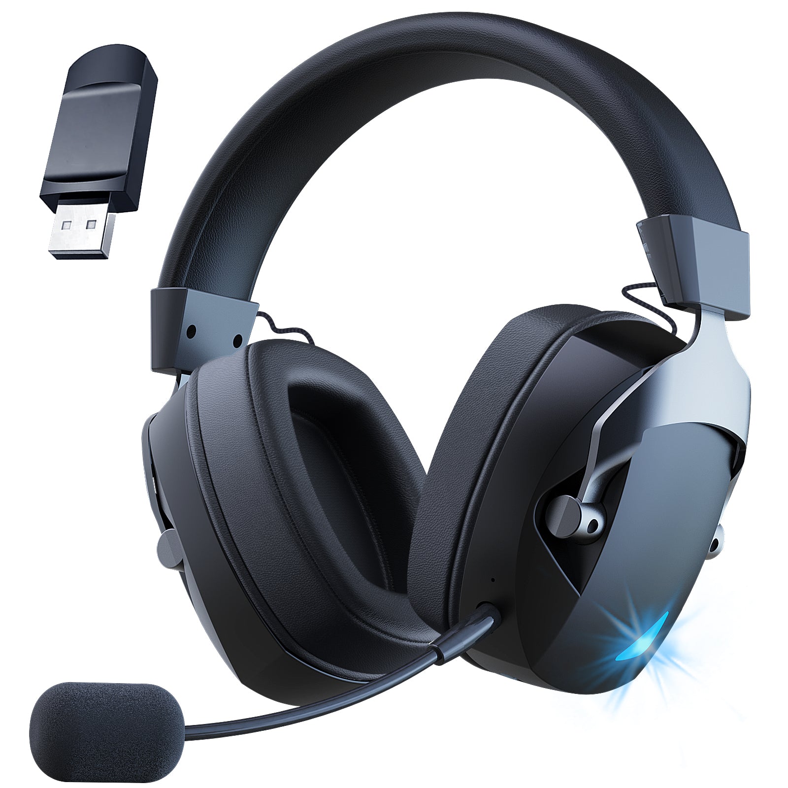 Acinaci 2.4GHz Wireless Gaming Headset with Mic – Dual Mode Bluetooth & 2.4G Headphones for PS5, PS4, PC & Nintendo Switch