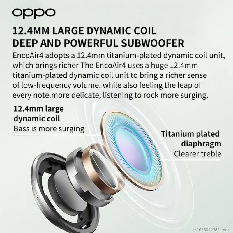 New OPPO Enco Air4 Wireless Bluetooth 5.4 Earphones – Sports Noise-Cancelling HiFi Stereo Headset with HD Mic