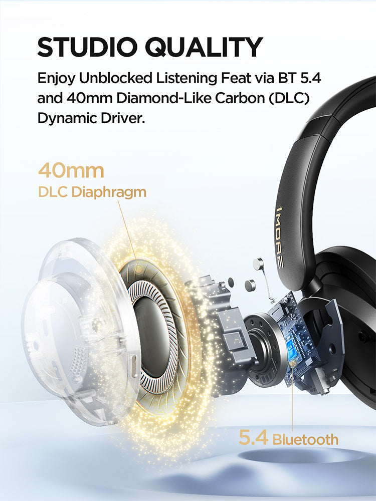 1MORE SonoFlow Pro HQ51 Wireless Headphones – ANC Bluetooth Headset with 100H Playtime, Hi-Res Audio & Clear Calls