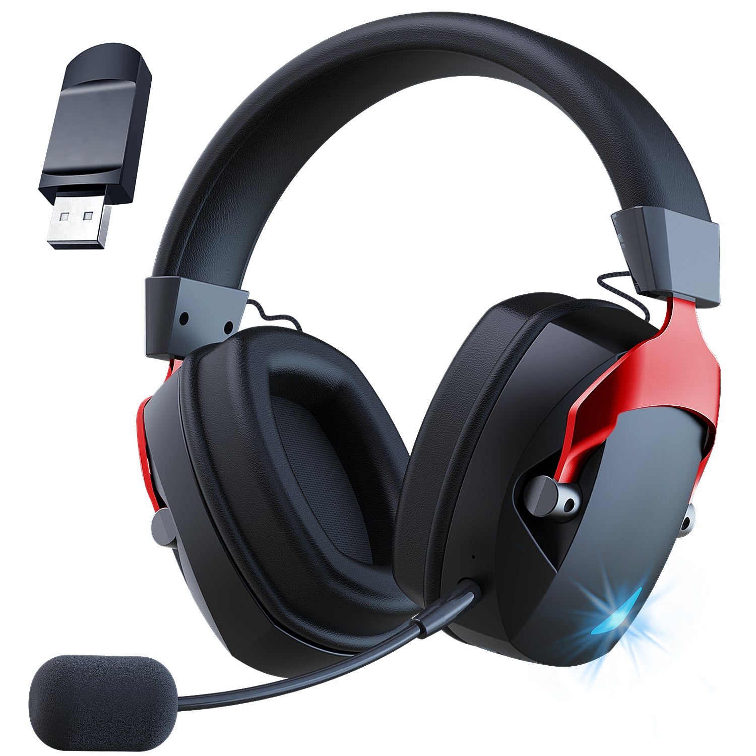 Acinaci 2.4GHz Wireless Gaming Headset with Mic – Dual Mode Bluetooth & 2.4G Headphones for PS5, PS4, PC & Nintendo Switch