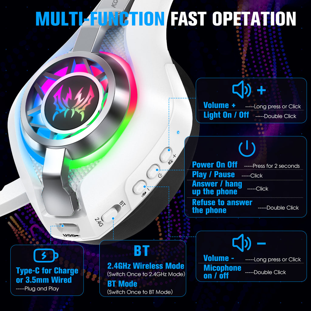 Gs400 Wired Stereo Gaming Headphone with Mic & LED Light – Noise Cancelling Headset for PS5, PS4, PC, Xbox One & Switch