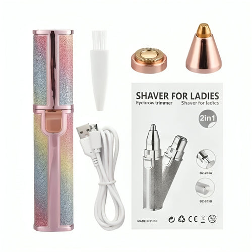 2-in-1 Rechargeable Eyebrow & Facial Hair Trimmer for Women