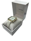 Nine West Women's Gold Dial White Strap Watch – Quartz Analog Fashion Wristwatch