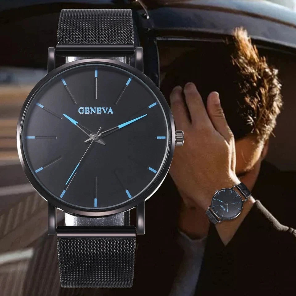 Waterproof Men's Stainless Steel Quartz Watch – Luminous Classic Business Analog Wristwatch