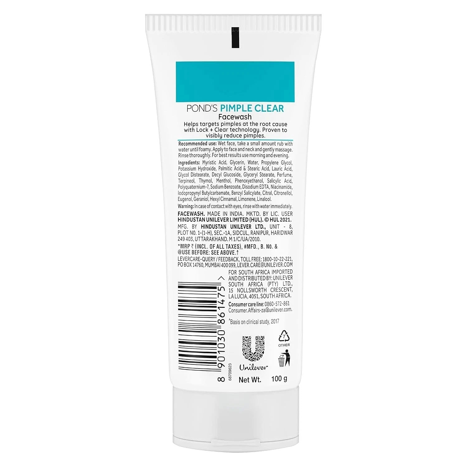 PONDS Pimple Clear Foam Facial Wash 100g – Deep Cleansing Acne & Oil Control Face Wash