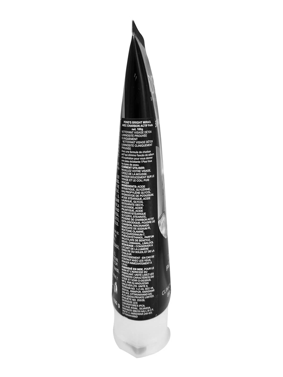 POND'S Bright Miracle Detox Face Wash 100g | 10X Activated Charcoal Power | Deep Cleansing Facial Cleanser for Bright & Fresh Skin