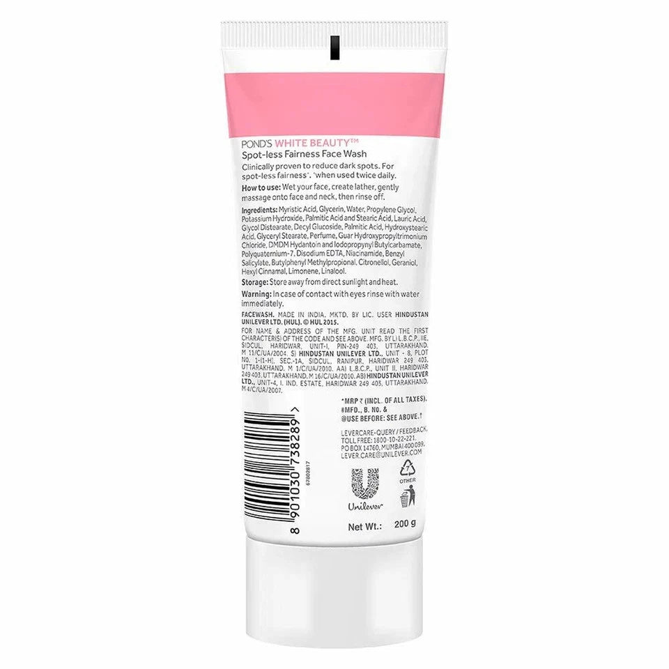 3 x Pond's Bright Beauty Spot-Less Face Wash 100g (Pack of 3) – Brightening & Deep Cleansing Facial Cleanser
