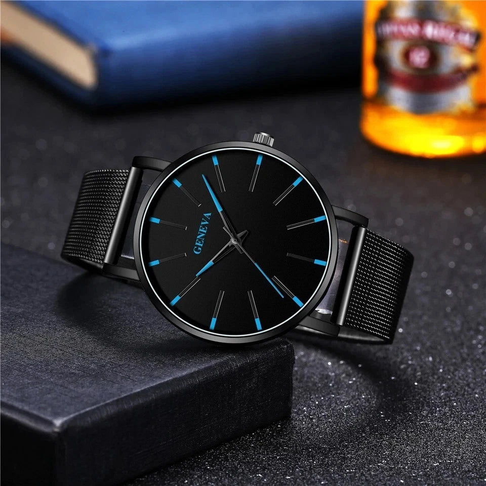 Waterproof Men's Stainless Steel Quartz Watch – Luminous Classic Business Analog Wristwatch
