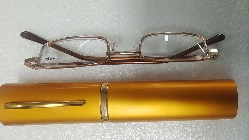 Portable Fine Rim Reading Glasses for Men & Women with Lens Case – Lightweight Presbyopia Eyewear Various Strengths