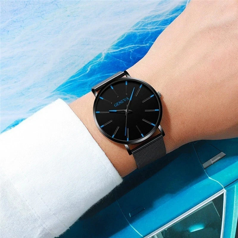 Waterproof Men's Stainless Steel Quartz Watch – Luminous Classic Business Analog Wristwatch