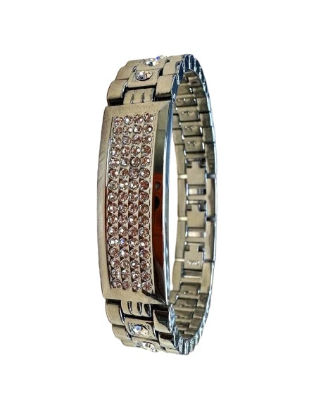 Elgin Men's Silver Watch & Matching Bracelet Set FG180016SST | Gold Markers | Luxury Quartz Dress Watch Gift Set