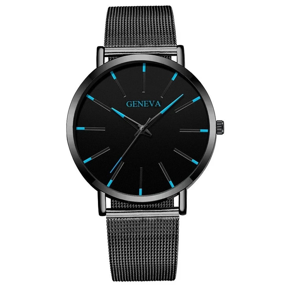 Waterproof Men's Stainless Steel Quartz Watch – Luminous Classic Business Analog Wristwatch