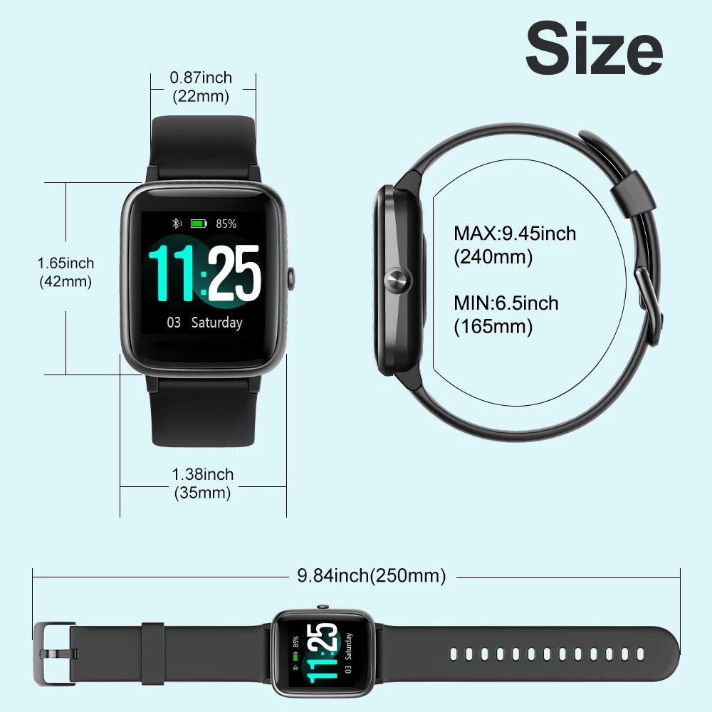 2025 Smart Watch for Men & Women Waterproof Bluetooth Fitness Watch for iOS & Samsung | 2-Year Warranty