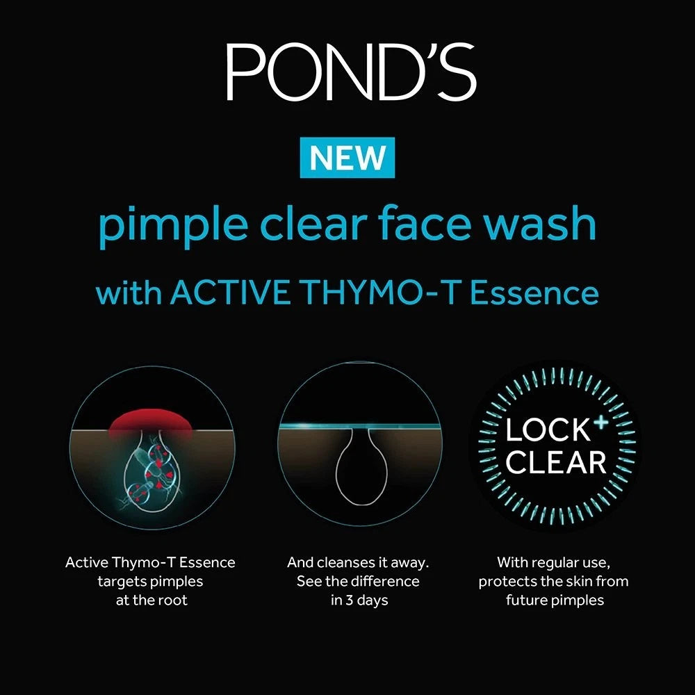 PONDS Pimple Clear Foam Facial Wash 100g – Deep Cleansing Acne & Oil Control Face Wash