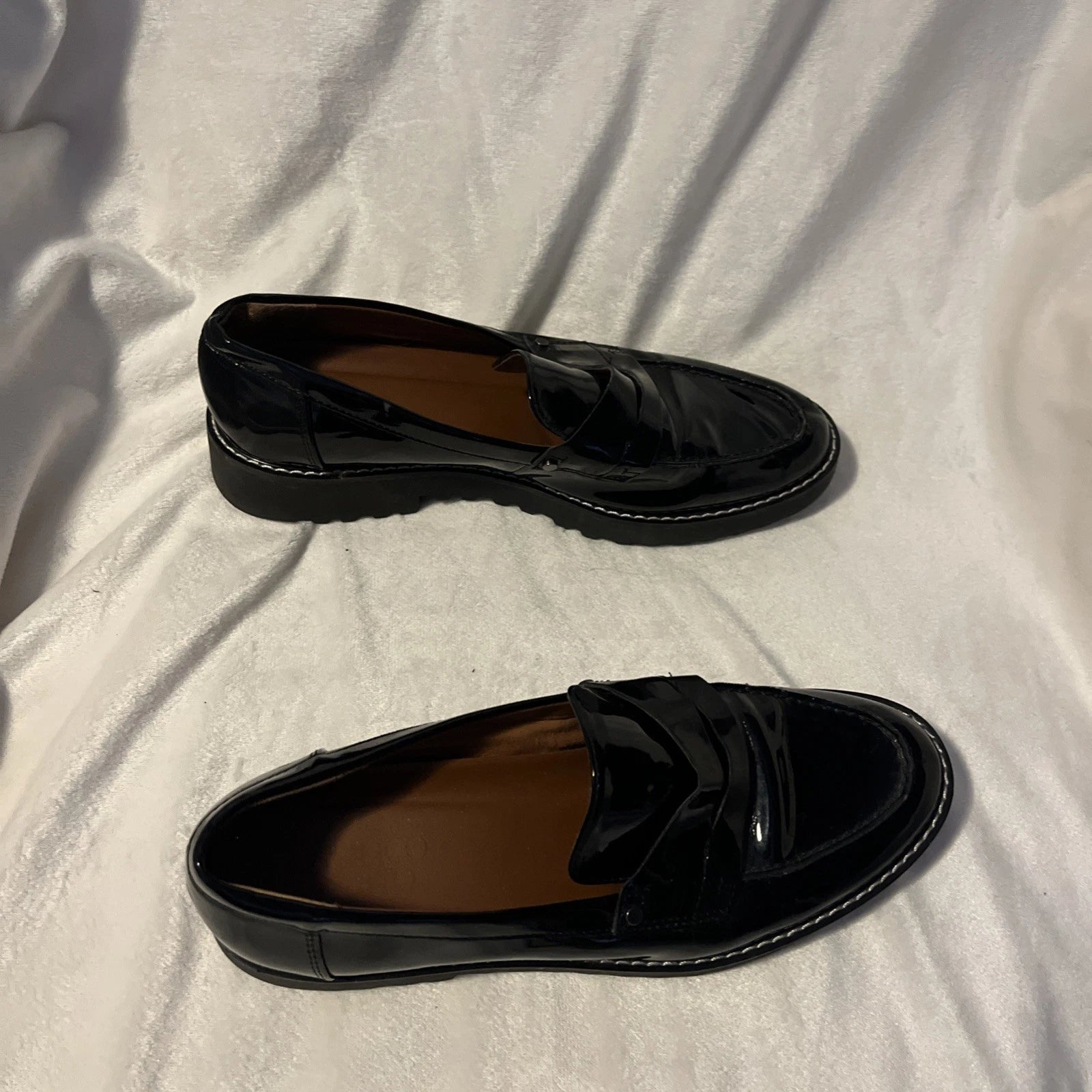 لوفر نسائي أسود من الجلد – حذاء Penny Slip-On مريح وعصري
