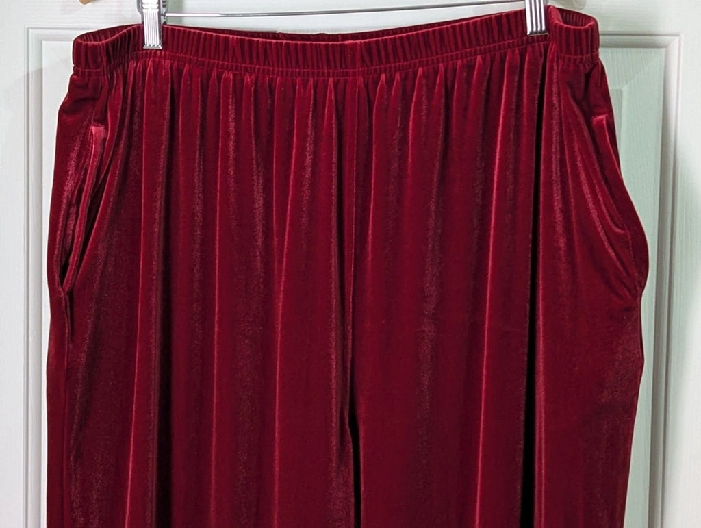 VTG Preview International Women's Velour Track Suit 3X Red Stretch V-Neck with Pockets