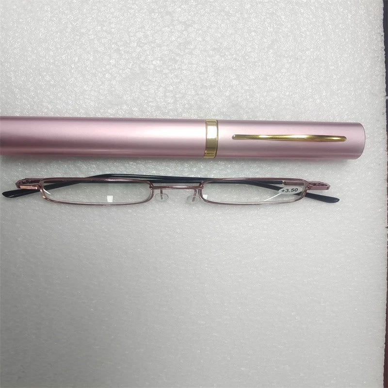 Portable Fine Rim Reading Glasses for Men & Women with Lens Case – Lightweight Presbyopia Eyewear Various Strengths
