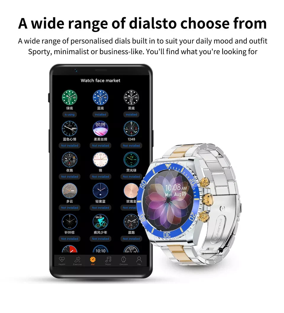 Smart Watch for Men Bluetooth Calling Blood Pressure Heart Rate Fitness Tracker UK