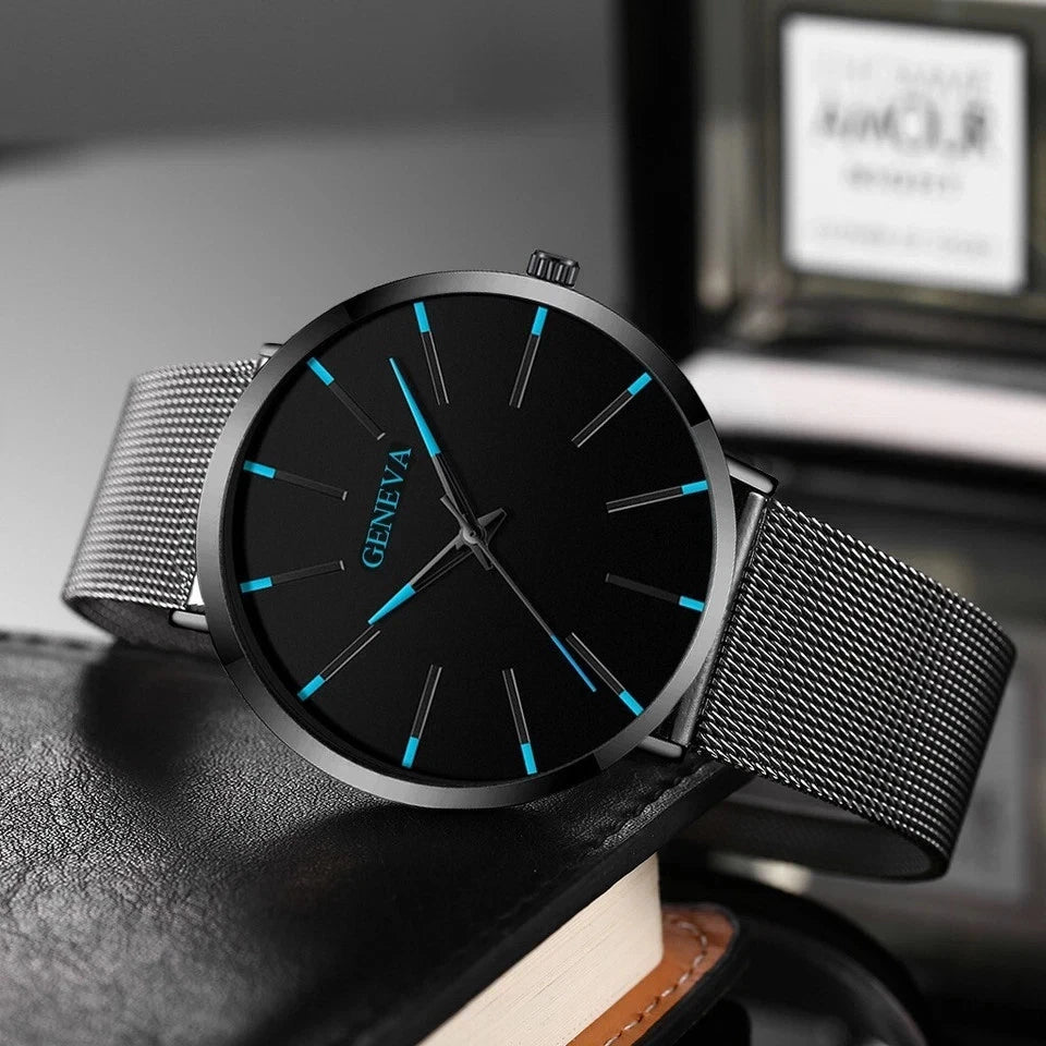 Waterproof Men's Stainless Steel Quartz Watch – Luminous Classic Business Analog Wristwatch