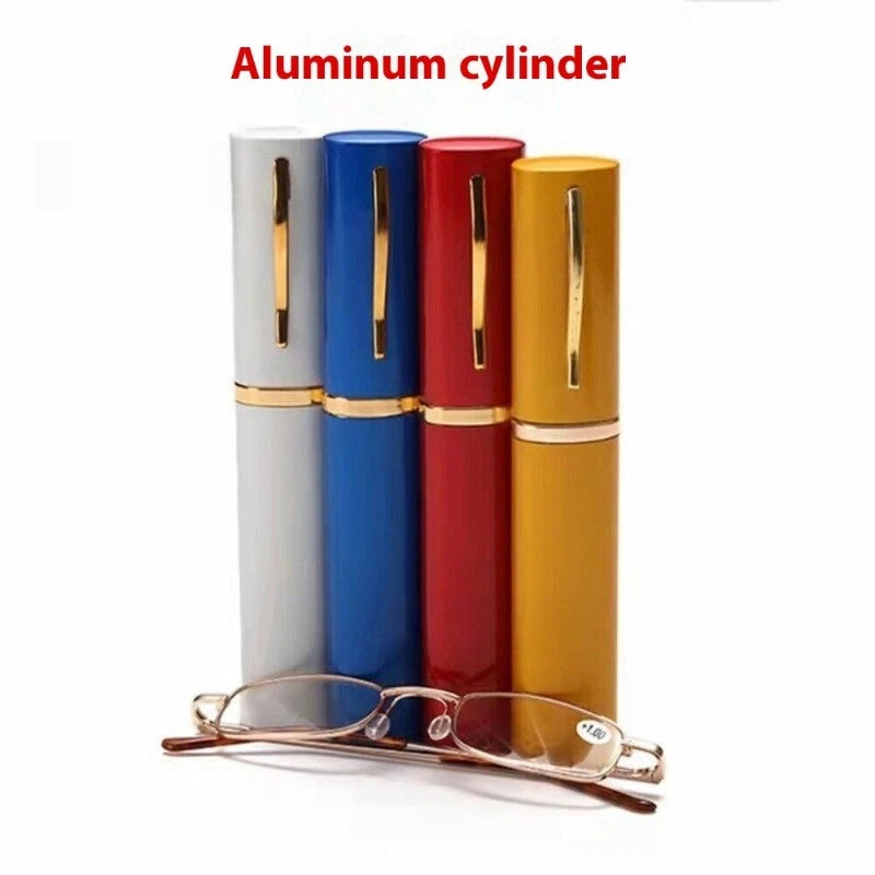 Portable Fine Rim Reading Glasses for Men & Women with Lens Case – Lightweight Presbyopia Eyewear Various Strengths