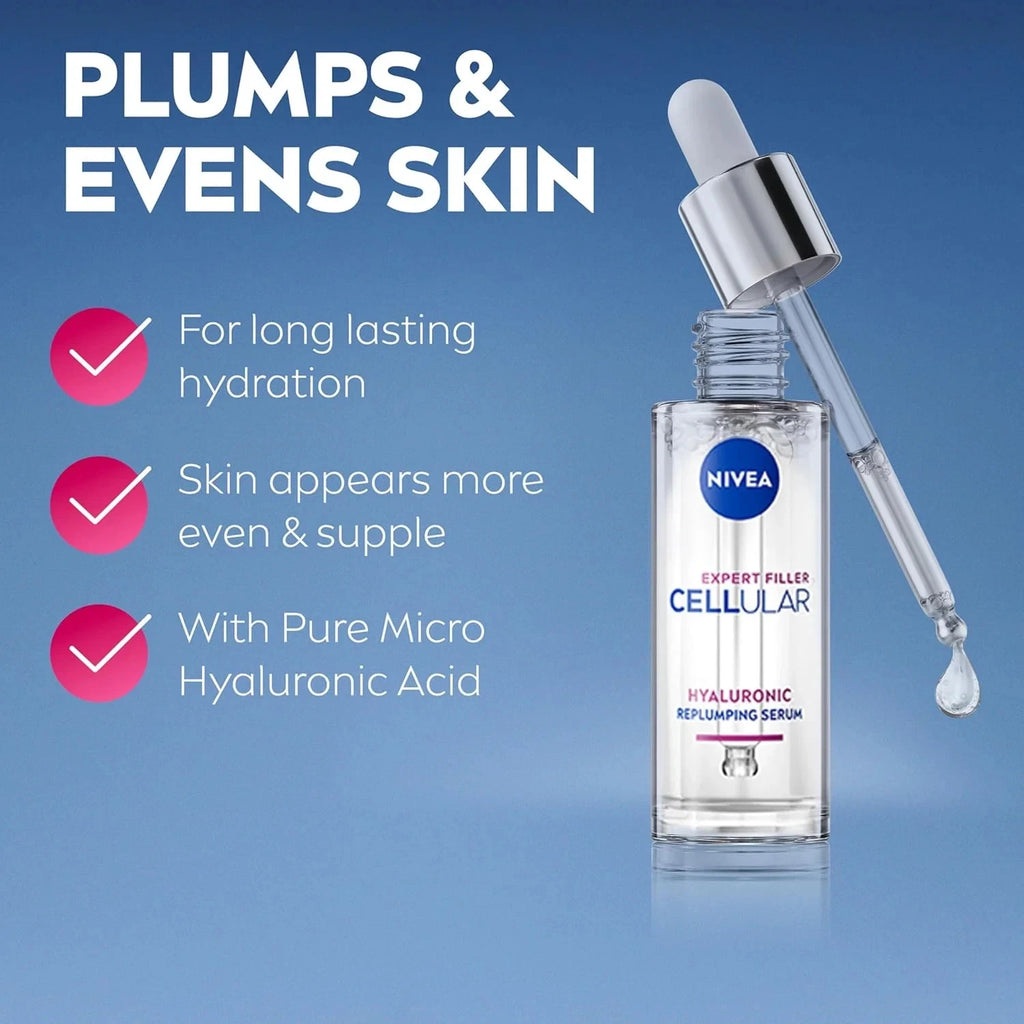 Nivea Cellular Expert Filler Hyaluron Replumping Serum 30ml 1oz Anti Aging Face Serum Hydrating Skincare
