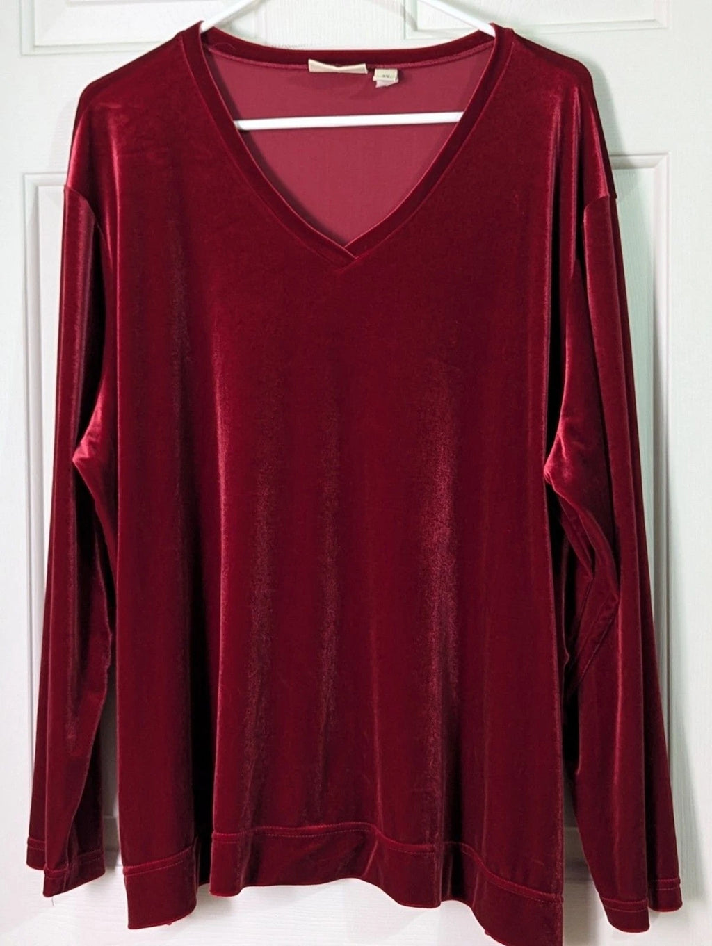 VTG Preview International Women's Velour Track Suit 3X Red Stretch V-Neck with Pockets