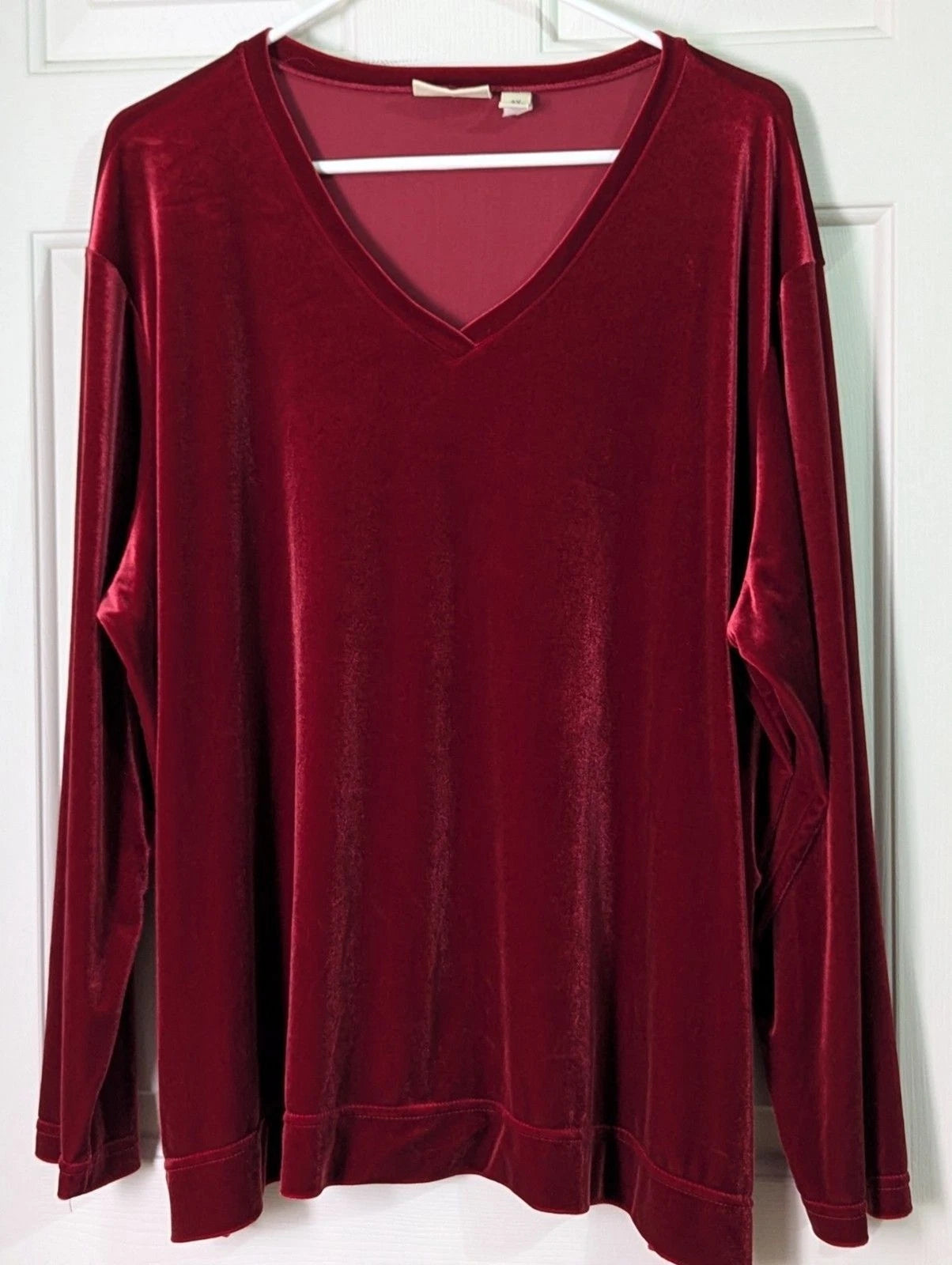 VTG Preview International Women's Velour Track Suit 3X Red Stretch V-Neck with Pockets
